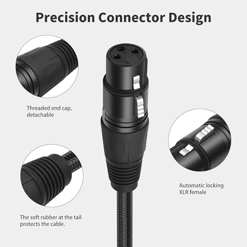 Adjustable 90 Degree XLR Male to Female Microphone Cable Right Angle XLR Cable for Mixing Console 1FT 2pcs
