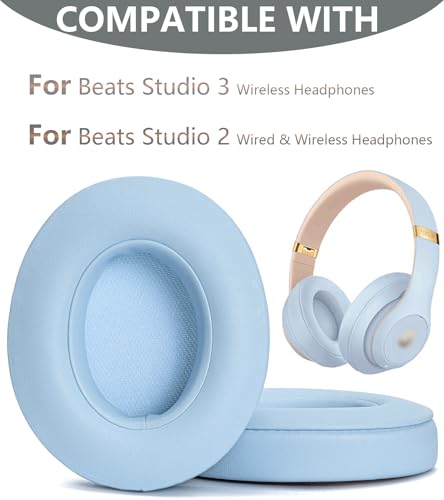 Replacement Ear Pads Compatible with Beats Studio 3 Wireless Sapphire Blue - color: Sapphire Blue