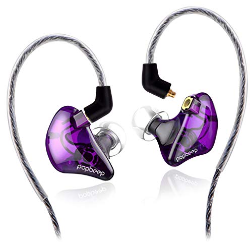 BASN Bsinger+PRO in Ear Monitor for Musicians with MMCX Replaceable Cables; Noise-Isolating and Universal-Fit (Purple) - color: Purple