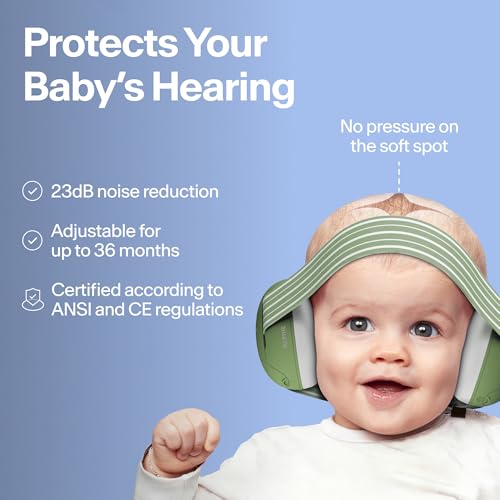 Alpine Muffy Baby Ear Muffs Noise Protection | Toddler Ear Protection | For babies up to 4 years | 24dB Sound Reduction | Baby Hearing Protection | Noise Reduction | Baby Essentials New Mom Gifts - color: Blue
