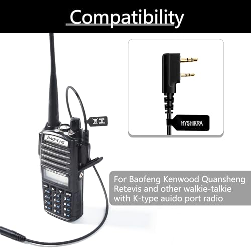 Universal Ham Radio Earpiece Adapter Cable, 2 Pin K Type to 3.5mm Female Headset Line Compatible with BaoFeng UV-5R BF-F8HP AR-152 UV-5R MINI DM-32 Kenwood Retevis Quansheng Walkie-Talkie