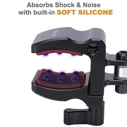 NICEYRIG Shock-proof Shotgun Microphone Holder with 18.5-35 mm Adjustable Clamp, Microphone LED Flashlight Aluminum Holder for Camera, Cage Rig, Tripod - 549