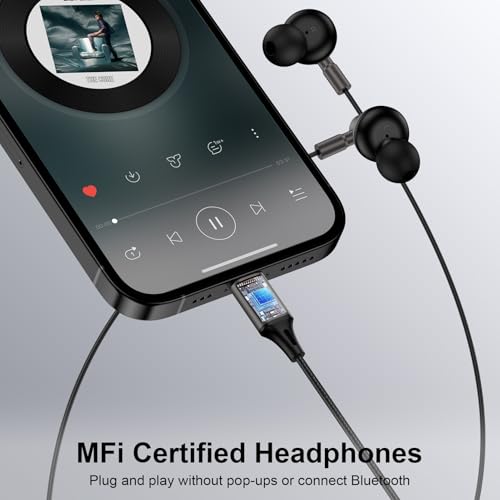 Wired Headphones Earbuds wtih Lightning Connector Magnetic Earphone Headset | Ear Buds Magnetic with Mic Volume Control HiFi Stereo,Noise Cancelling Compatible for iPhone 14 13 12 11 Pro Max XS 8 7 Plus