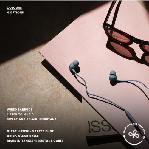 Sudio V3 Essential Wired Earbuds | in Ear Headphones with Cable and USB-C Connector | Tangle-Resistant Braided Cable | Built-in Microphone | IPX4 Water Resistant | No Charging Needed | (Black) - color: Black