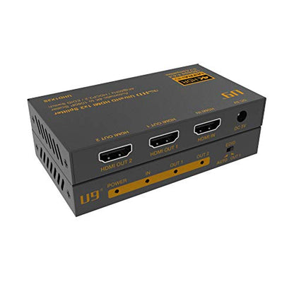 U9 ViewHD 1 in 2 out HDMI 2.0 18Gbps 1x2 Splitter with automatic 4K to 1080P Downscaler / 4K@60Hz / HDR and Dolby Vision / HDCP 2.2 / 1 Input to 2 Outputs / EDID Control | Model: UHD1X2S - color: 1x2 | 4K to1080P Auto Scaler, size: v2.0 | 4K@60Hz