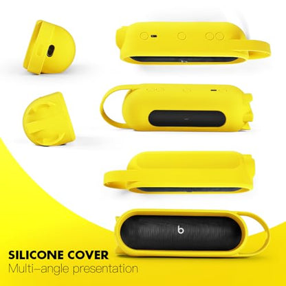 Silicone Cover for Beats Pill Portable Bluetooth Speaker Storage Bag Speaker Holder Travel Bag (Yellow) - color: Yellow