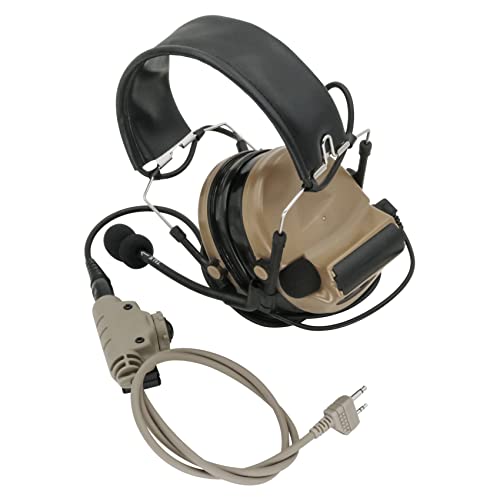 HEARFALCOM Tactical Headset Adapter U94 V2 PTT for Midland Plug Walkie Talkie for Airsoft Hunting Sports (Sandy) - color: sandy
