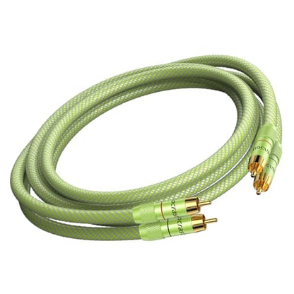 Audiocrast Hi-Fi RCA Cable 9.8FT/3M Dual RCA Male to Male 5N OFC Core Signal Cable Audio Cable for Amplifier,CD,DVD Play,Subwoofer (A51) - size: 9.8 ft, style: A51