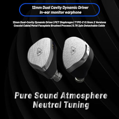 BQEYZ BQ10 12mm Dynamic Wired Earphones, 3.5mm in-Ear Monitor IEM - size: 3.5mm without Mic