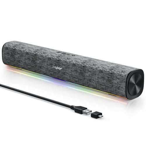 SOULION Computer Speakers for Desktop Monitor USB Plug & Play PC Soundbar