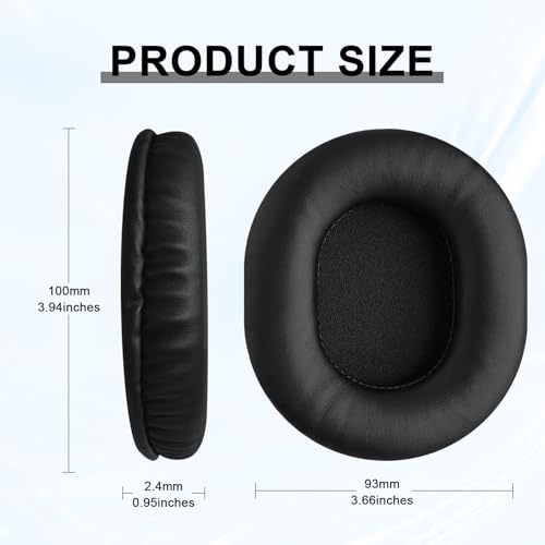 Replacement Ear Pads for Audio Technica ATH M50X M50XBT M50RD M40X M30X M20X MSR7 SX1 Monitor Headphones, Headset Ear Cushions, Headset Earpads, Ear Cups Cover (Black) - color: Black
