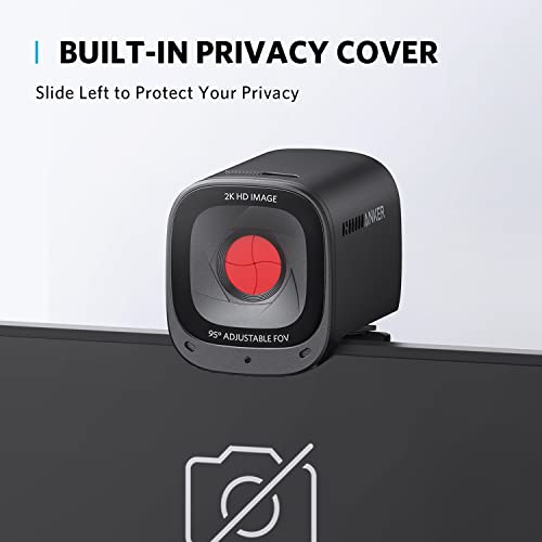 Anker PowerConf C200 2K Webcam for PC/Laptop/Mac, Low-Light Correction | Conference Microphone, 360° Voice Coverage, Smart Voice Enhancement, Powerful Sound, Desktop PC Speaker, Online Meetings