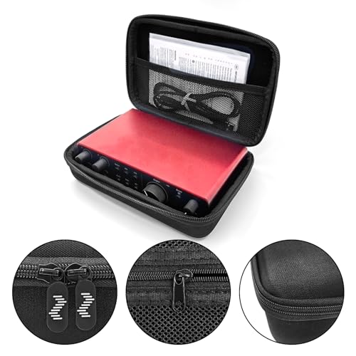 Musiin Audio Interface Case Compatible with Focusrite Scarlett 2i2 4th Gen | KORG NTS-3 kaoss pad kit,Roland AIRA Compact P-6,S-1,T-8,Carrying Bag with Handle,Mesh Pocket and Dual Zippers(Black) - color: Black