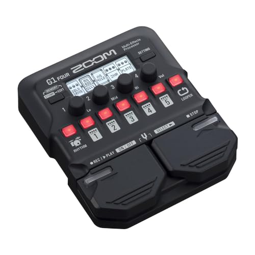 Zoom G1X Four Guitar Multi-Effects Processor with Expression Pedal | 70+ Effects, Amp Modeling, Looper, 68 Rhythm Patterns, Tuner, Battery Powered - size: Processor Pedal, style: G1X FOUR