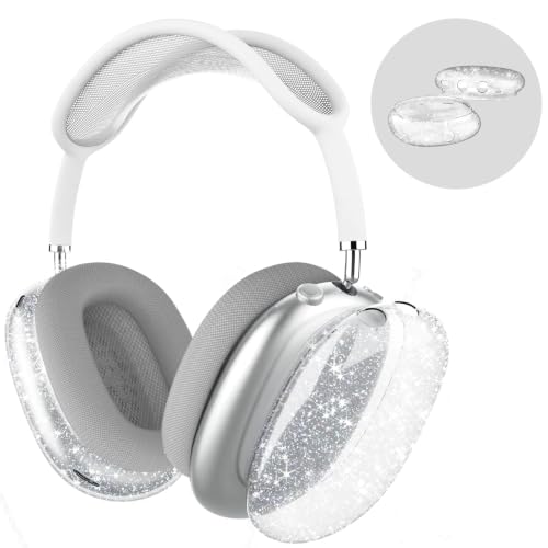 MOLOPPO Case Cover for AirPods Max 2/1 (2026/2024/2020), Clear | Soft TPU Skin, Anti-Scratch, Transparent, Ultra Protective, Clear Glitter - color: Clear Glitter