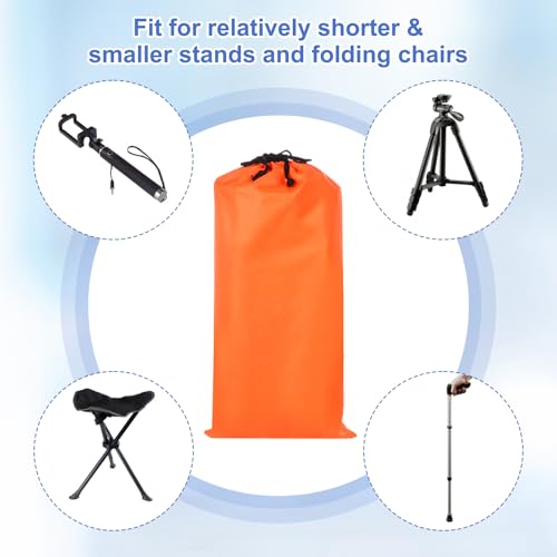 2 Pcs 18 x 10 Inch Tripod Monopod Case Bag, Oxford Cloth Foldable Tripod Carrying Case Bag with Drawstring, Fits Speaker/Light Stand/Studio/Outdoor/Travel/Camping, Orange - size: 18x10 Inch