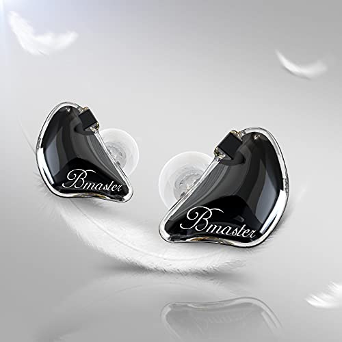 BASN Bmaster Triple Drivers in Ear Monitor Headphone (Black) | sound isolation iem with two detachable mmcx cables,carrying kit fit, ideal for audio engineer musician - color: Black