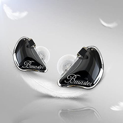 BASN Bmaster Triple Drivers in Ear Monitor Headphone (Black) | sound isolation iem with two detachable mmcx cables,carrying kit fit, ideal for audio engineer musician - color: Black
