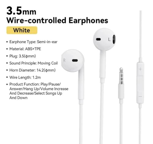 2 Pack Wired Earbuds with Microphone and Volume Control, 3.5mm in-Ear Headphones Compatible with Smartphones, Tablets, Laptops, MP3 Players and Devices with 3.5mm Audio Jack, Clear Sound Earphones
