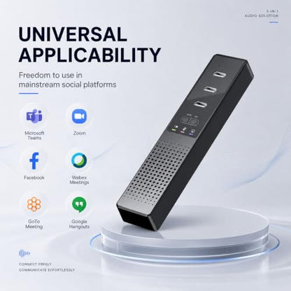 3 in 1 USB Wired Speaker with Microphone,Conference Speakerphone for PC & Laptop,360° Voice Pickup, Plug and Play, Computer Speaker for Zoom, Teams, Skype, Home Office & Online Meetings - style: Vintage