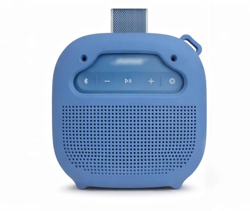 alltravel Silicone Cover for Bose New SoundLink Micro Portable Bluetooth Speaker (2nd Gen) with Neck Lanyard (Dusk Blue) - color: Dusk Blue