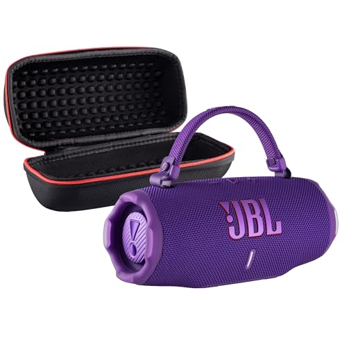 JBL Charge 6 Portable Bluetooth Speaker (Purple) | IP68 Waterproof, DustProof, and DropProof, Outdoor Wireless Audio |28Hrs Playtime + Travel Case Bundle - color: Purple