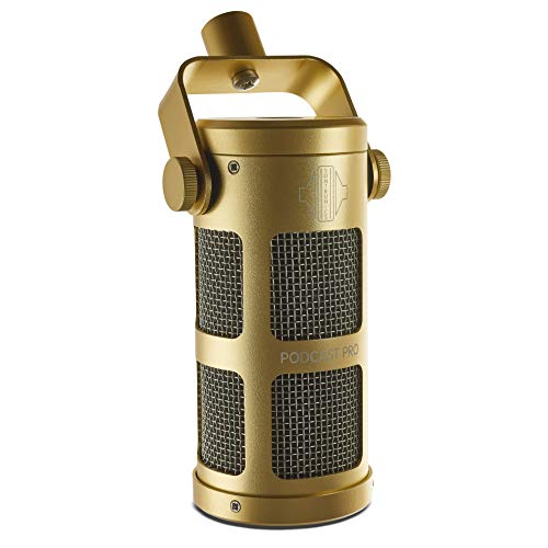 Podcast Professional Dynamic Mic for Podcast, Broadcast, Streaming, Gaming & VC - XLR Connection, No Phantom Power Required - Lifetime Microphone Warranty - Designed & Built in UK (Gold) | Supercardioid pickup pattern; No phantom power required