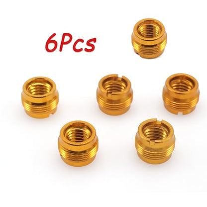 CashBeat 6-Pack Mic Stand Adapter, 5/8 to 3/8 Threaded Screw Connector | Microphone stand thread adapter, mic clip holder, metal, studio recording boom stand accessory - size: 6Pcs