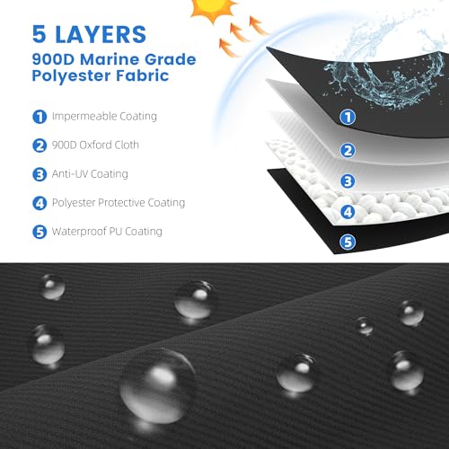 2 Pack Boat Speaker Covers, 900D Waterproof Wakeboard Tower Speaker Cover | Marine Grade UV Resistant Polyester Fabric, 14" H x 14" W x 13" D, Black - color: Black, size: L:14" H x 14" W x 13" D