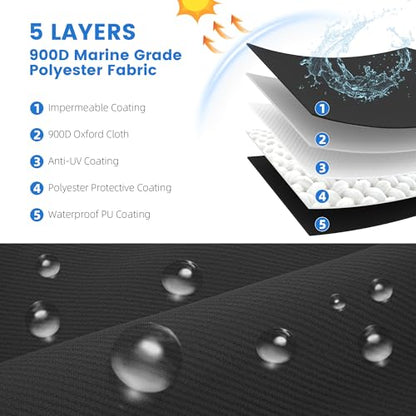 2 Pack Boat Speaker Covers, 900D Waterproof Wakeboard Tower Speaker Cover | Marine Grade UV Resistant Polyester Fabric, 14" H x 14" W x 13" D, Black - color: Black, size: L:14" H x 14" W x 13" D