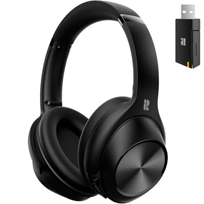 Calmbee Hybrid Active Noise Cancelling Headphones, Bluetooth 5.4 Headphones Wireless Over Ear with Mic for Clear Calls, Hi-Res Audio, 90H Playtime, Transparency, Deep Bass, Dongle Connect, Custom App | Bluetooth 5.4, Clear Mic Calls, Hi-Res Audio, 90H Pla