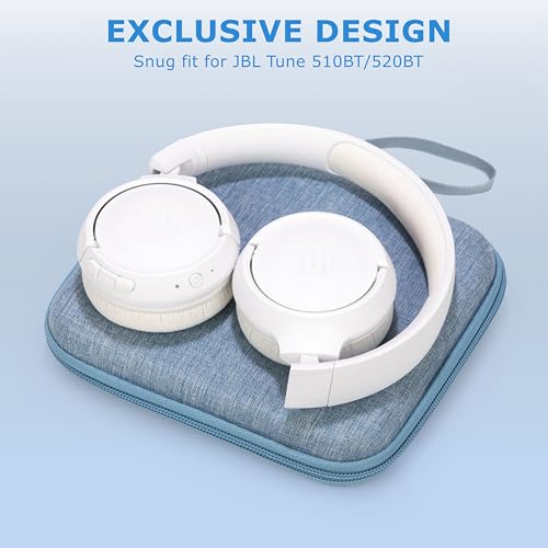 Ginsco Ultra-Slim Case Compatible with JBL Tune 510BT Bluetooth Headphones, with JBL Tune 520BT/670NC Live 460NC, Wireless On-Ear Headphones, Travel Carrying Headphone Case (Light Blue) - color: Light Blue
