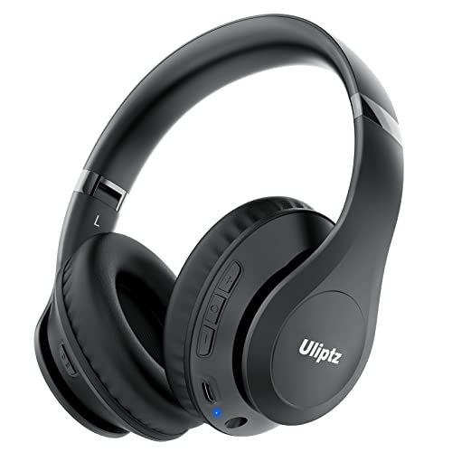 Uliptz Bluetooth Headphones Over Ear, Wireless HiFi Stereo Foldable Headset | 65H Playtime, Bluetooth 6.0, 6 EQ Modes, Built-in Mic, Deep Bass Stereo, Lightweight Design for Home, Office, Travel & PC - color: Black