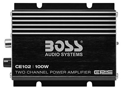 BOSS Audio Systems CE102 2 Channel Car Amplifier, High/Low Pass Crossover