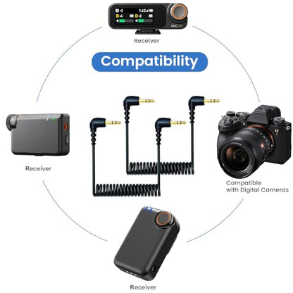 2-Pack 3.5mm Microphone Cable for DJI Mic Mini & Hollyland Lark Receivers