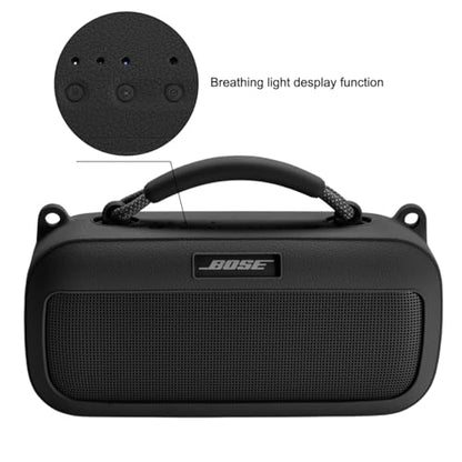 Protective Case for Bose SoundLink Max Speaker, Silicone Case Cover with Shoulder Strap for Bose SoundLink Max - color: Black
