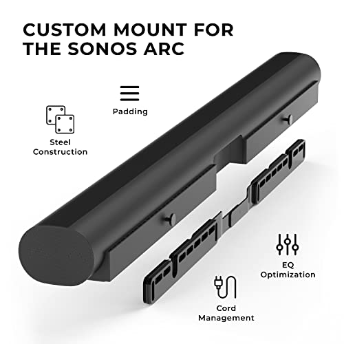 HumanCentric Wall Mount for Sonos Arc & Arc Ultra Sound Bar - Black | Mount Under TV, Floating Style, Hidden Design, Hardware Included. Fits Sonos Arc & Arc Ultra Only.