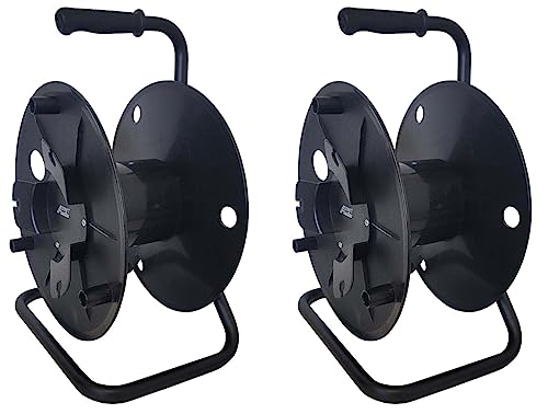 AUDIO 2000'S Two-Pack Deluxe Portable Cable Reels, Total Capacity: 1440 Feet of 6mm Black Cable, Each Reel: 720 Feet, Black