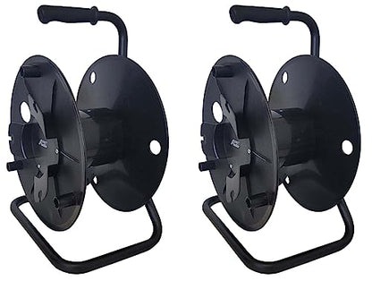 AUDIO 2000'S Two-Pack Deluxe Portable Cable Reels, Total Capacity: 1440 Feet of 6mm Black Cable, Each Reel: 720 Feet, Black