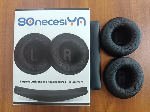 Earpads Cushions and Headband Pad Replacement for JBL T450 BT, T500 BT, Tune 600, 510BT, JR300 Headset, Comfortable Softer Leather Memory Foam Noise Isolation Ear Cups Cover, Black