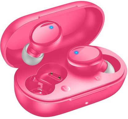 Lanteso True Wireless Earbuds Bluetooth 5.4, in Ear Headphones | 48H Playtime,Light Weight, Built in Mic, Premium Sound with Deep Bass, Clear Calls for Sports Workout Hot Pink - color: Hot Pink