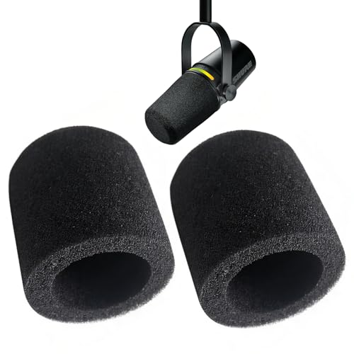 MV7 Pop Filter, Mic Foam Cover Replacement for Compatible with Shure MV7/MV7+/MV7X Microphone Podcast Vocal Microphone Windscreen-2PCS