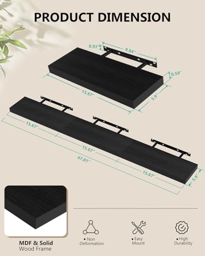 WALI Soundbar Mount for Sonos Arc and Sonos Arc Ultra, Set of 3, Black | Sound bar Wall Mount Bracket Under TV, Soundbar TV Floating Wall Shelf for Living Room, Home Theater Up to 22Lbs, (SON003-H) - color: Black