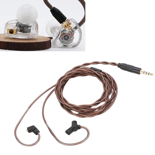 Jectse IEM Cable with Detachable Mic, 2 Pin 0.78mm Upgrade Cable OFC Gold Plated 3.5mm Plug, with Detachable Microphone, for QDC UE TRN CCA Headphones