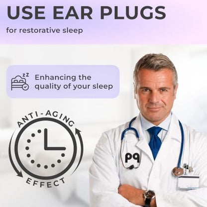 Peace&Quiet PQ Wax Ear Plugs for Sleeping, Swimming - 15 Soft Noise Cancelling Silicone Gel Wax Earplugs for Sleep and Swimmers, Ear Protection with Sound Blocking Level of 32 Db, Lavender - color: Lavender