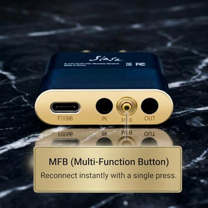 SLASH 5 LDAC Bluetooth to RCA Audio Receiver | Hi-Fi Wireless DAC with aptX Adaptive, HD, AAC, stereo 3.5 Aux & Headphone Amp