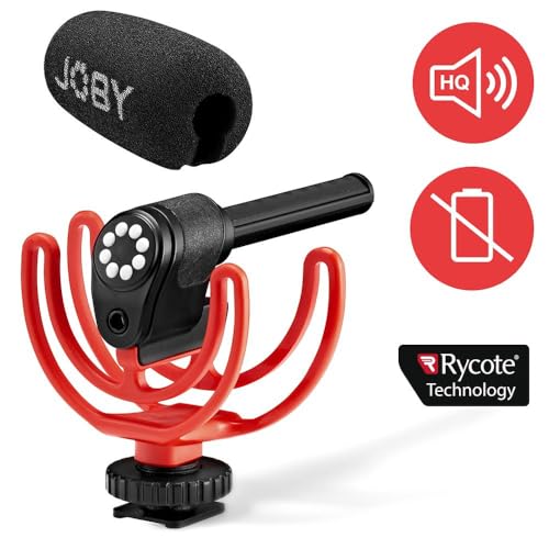 JOBY Wavo On-Camera Vlogging Compact Microphone Super Cardioid Pattern with Rycote Duo-Lyre for Smartphone, CSC, Mirrorless, Vlogging, Youtuber, Podcast, IRL, Content Creators | Supplied with both a cable for mobile phones (TRRS) and cameras (TRS) this, I