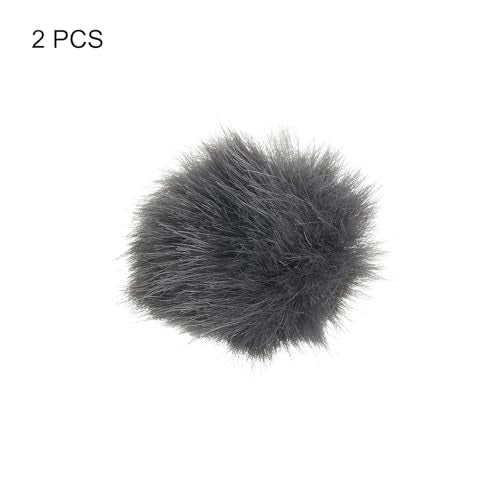 PATIKIL Furry 마이크 윈드스크린 5mm x 55mm 마이크 커버 윈드실드 실내 실외 마이크용 딥 그레이 2팩 - color: 딥 그레이., size: 5mm x 55mm