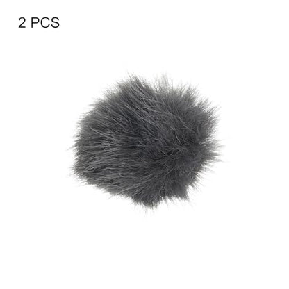 PATIKIL Furry 마이크 윈드스크린 5mm x 55mm 마이크 커버 윈드실드 실내 실외 마이크용 딥 그레이 2팩 - color: 딥 그레이., size: 5mm x 55mm