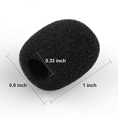 ChromLives Lapel Headset Microphone Windscreens Foam Covers Microphone Covers Mini Size Color Black 10 Pack - color: Black